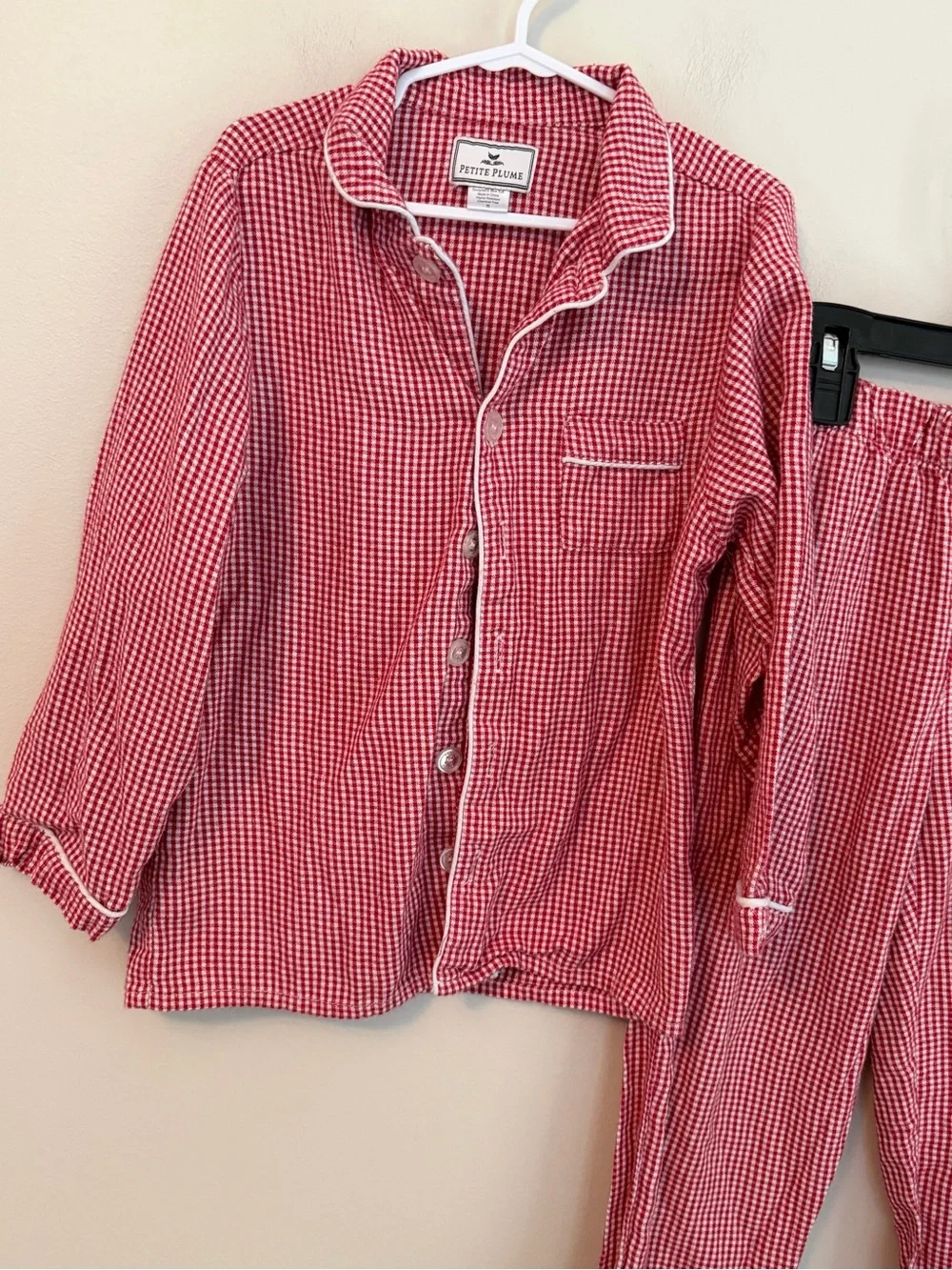Petite Plume Red Gingham Kids Pajama Set